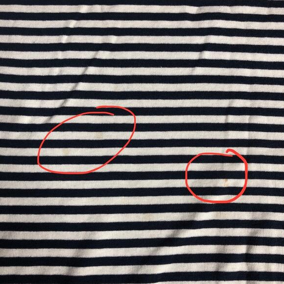 Tommy Hilfiger y2k striped vneck dark blue white tshirt top medium - Picture 6 of 7